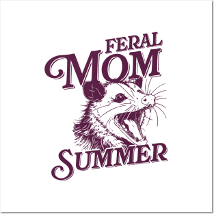 Feral Mom Summer - Opossum Posters and Art